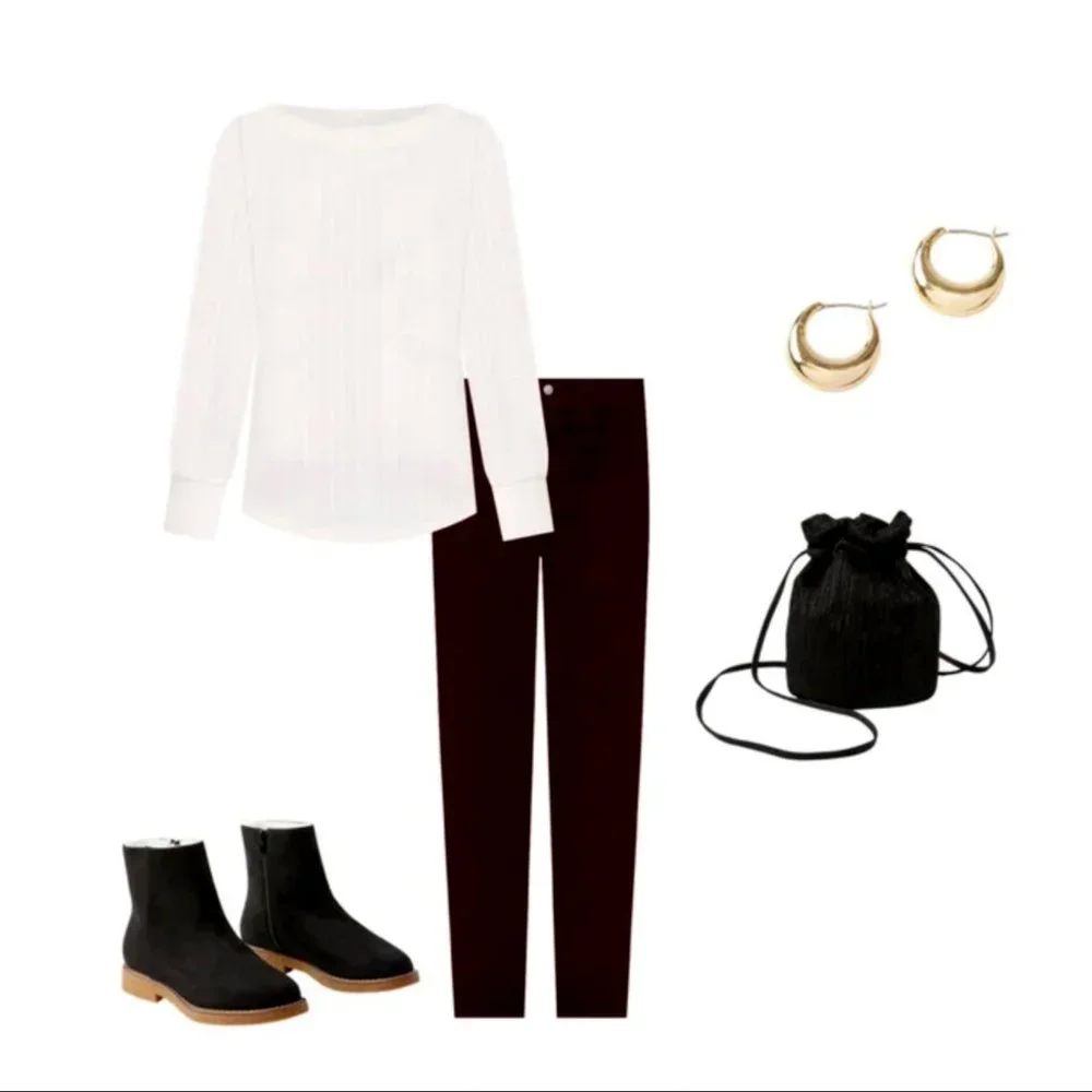 LOFT IVORY POINTELLE BOATNECK TEE - Picture 4 of 4